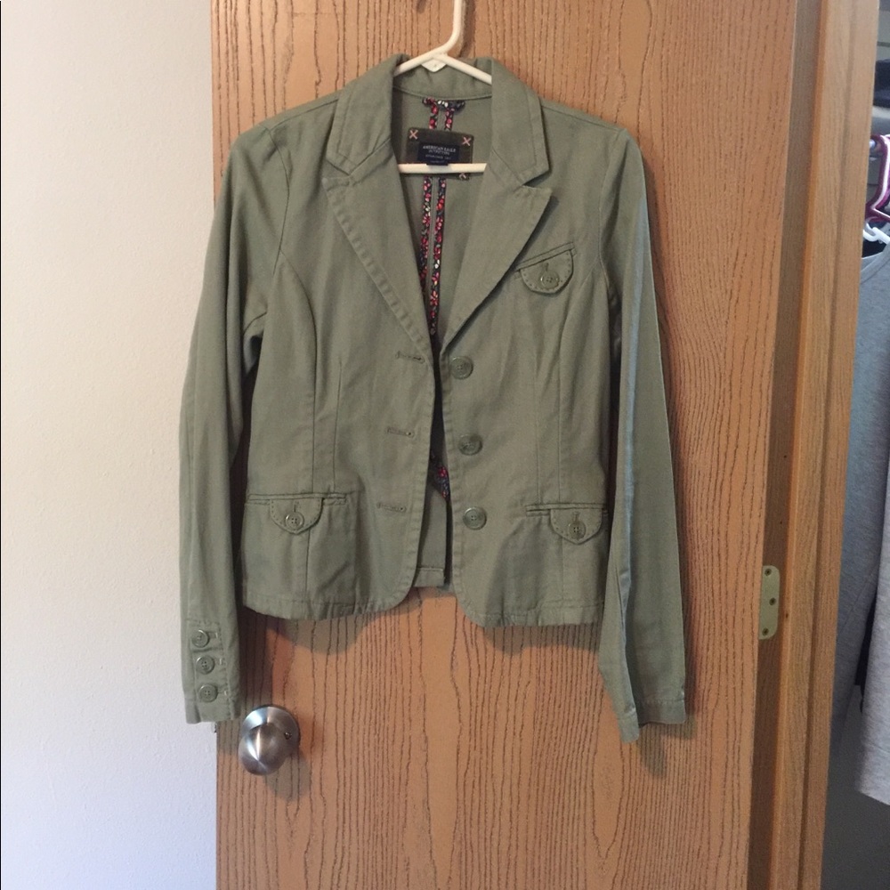 Army green American Eagle blazer